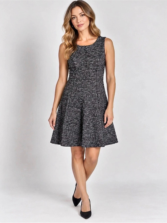 Talbots Dresses & Skirts - Talbots Tweed Fit & Flare Dress Mini Dress Black & White Size 10